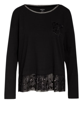 MARCCAIN Longsleeve mit Perlen- und Paillettenbesatz