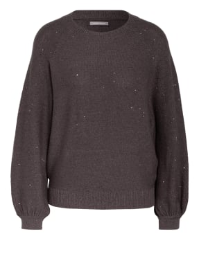 HEMISPHERE Cashmere-Pullover mit Paillettenbesatz