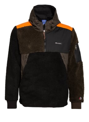 Champion Hybrid-Hoodie mit Teddyfellbesatz