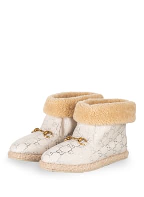 GUCCI Boots GG mit Kunstfellbesatz