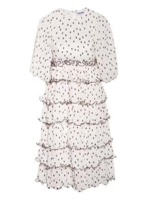 GANNI Plisseekleid mit Volantbesatz