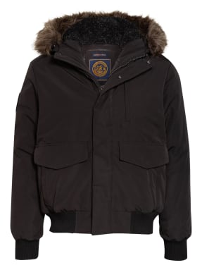 Superdry Jacke EVEREST mit abnehmbarem Kunstpelzbesatz