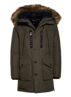 POLO RALPH LAUREN Daunenparka mit abnehmbarem Kunstpelzbesatz