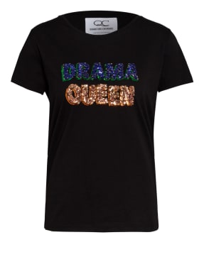 QUANTUM COURAGE T-Shirt DRAMA QUEEN mit Paillettenbesatz 