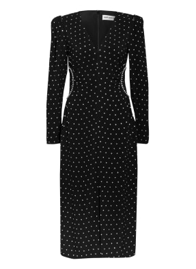 self-portrait Samtkleid mit Schmucksteinbesatz