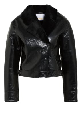 REMAIN BIRGER CHRISTENSEN Oversized-Lederjacke ROCK mit Lammfellfutter