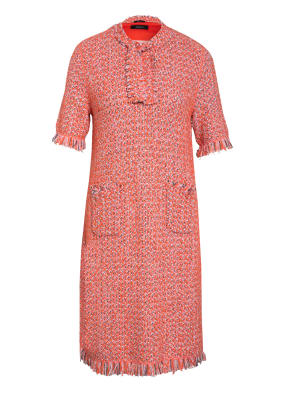 MARC CAIN Bouclé-Kleid mit Glitzergarn- und Fransenbesatz
