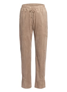 MARC CAIN Hose im Jogging-Stil in Lederoptik