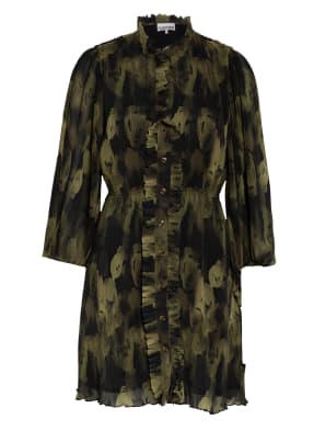GANNI Plisseekleid mit Rüschenbesatz