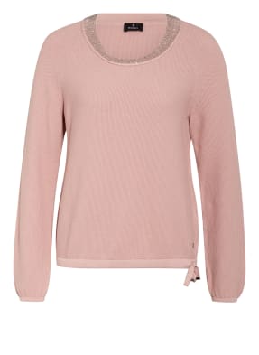 monari Pullover mit Schmucksteinbesatz