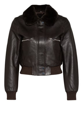 maje Lederblouson BIRMAN mit abnehmbarem Echtfellbesatz