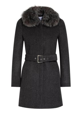 CLAUDIE PIERLOT Wollmantel GILLESBIS mit Kunstpelzbesatz