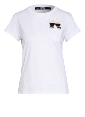 KARL LAGERFELD T-Shirt IKONIK mit Schmucksteinbesatz