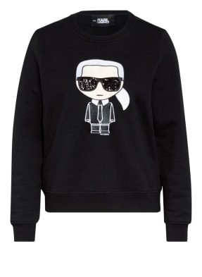 KARL LAGERFELD Sweatshirt IKONIK mit Schmucksteinbesatz