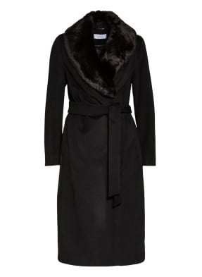 REISS Wollmantel PACEY mit abnehmbarem Kunstpelzbesatz