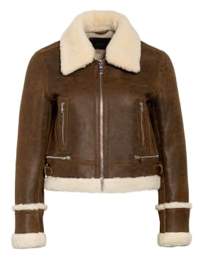 maje Lederjacke BARTONFINKO mit Lammfellbesatz