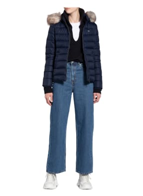 TOMMY JEANS Kurtka puchowa z odpinanym kapturem und wykończona sztucznym futrem