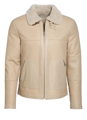 KARL LAGERFELD Lederjacke mit Lammfellfutter