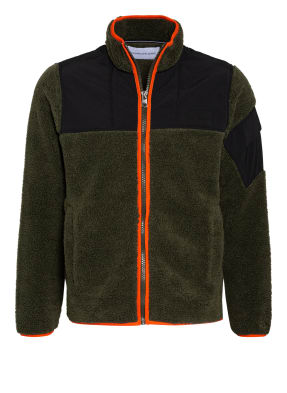 Calvin Klein Jeans Teddyfell-Jacke im Materialmix