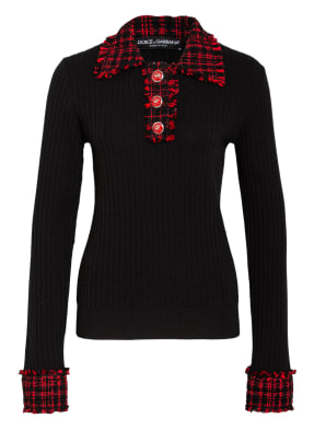 DOLCE&GABBANA Strickpullover mit Bouclé-Besatz