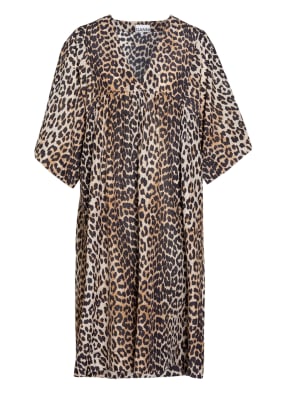 GANNI Kleid mit Seide und 3/4-Arm