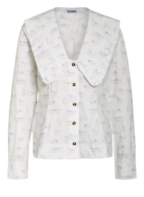GANNI Bluse mit Rüschenbesatz