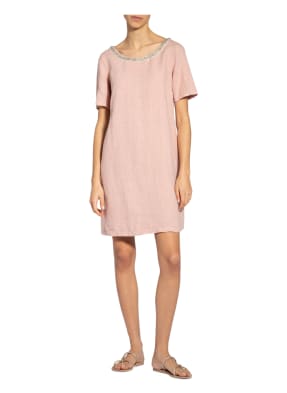120%lino Leinenkleid mit Schmucksteinbesatz