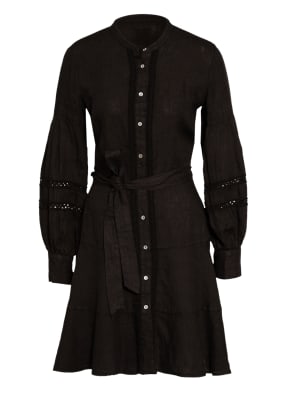 120%lino Leinenkleid mit Lochspitze