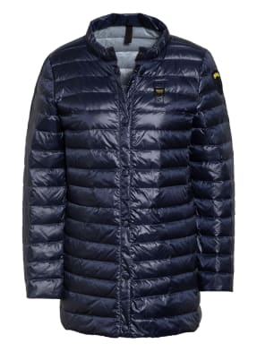 Blauer Daunenjacke