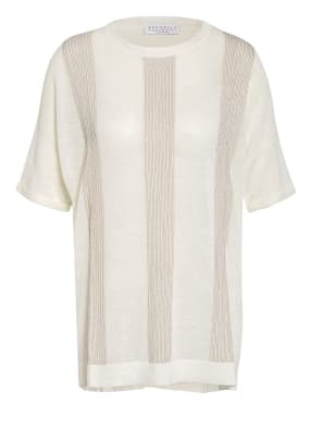 BRUNELLO CUCINELLI Leinenshirt mit Schmucksteinbesatz