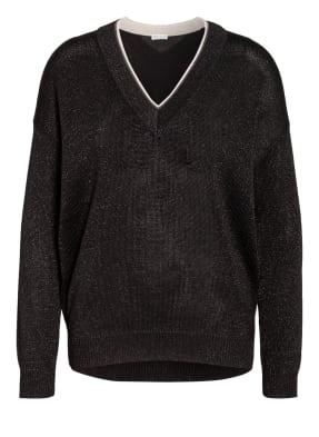 BRUNELLO CUCINELLI Pullover mit Glitzergarn und Schmucksteinbesatz