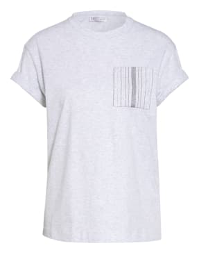 BRUNELLO CUCINELLI T-Shirt mit Schmucksteinbesatz