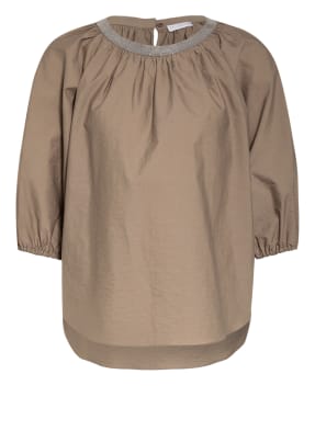 BRUNELLO CUCINELLI Blusenshirt mit Schmucksteinbesatz