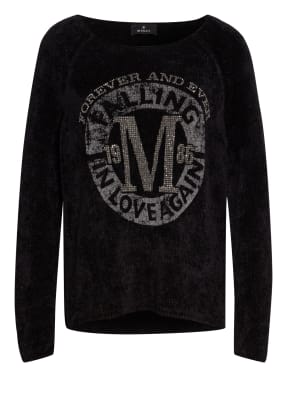 monari Pullover mit Schmucksteinbesatz