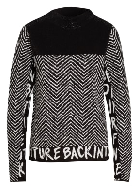 monari Pullover mit Schmucksteinbesatz