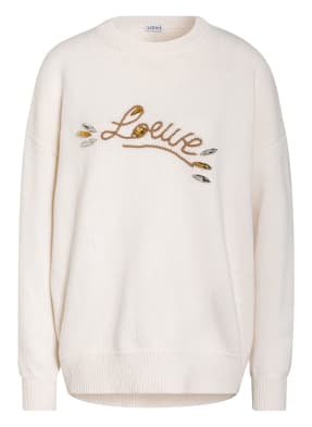 LOEWE Pullover mit Schmucksteinbesatz