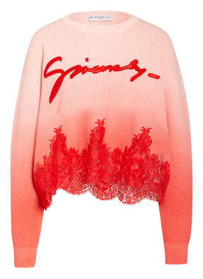 GIVENCHY Pullover mit Spitzenbesatz
