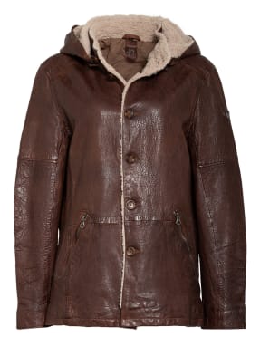 gipsy Lederjacke mit Kunstfellbesatz