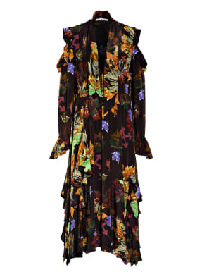 OFF-WHITE Seidenkleid mit Volantbesatz