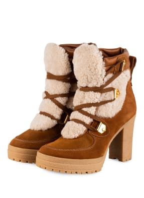 SEE BY CHLOÉ Schnürstiefeletten mit Lammfellbesatz