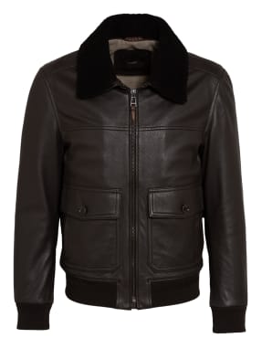windsor. Lederjacke PIERO mit abnehmbarem Lammfellbesatz