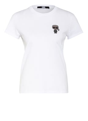 KARL LAGERFELD T-Shirt IKONIK mit Schmucksteinbesatz