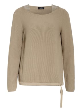 monari Pullover mit Schmucksteinbesatz