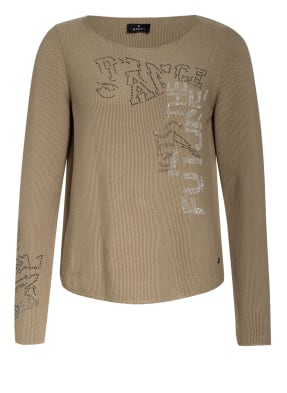 monari Pullover mit Schmucksteinbesatz