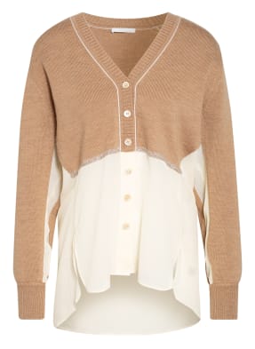 Chloé Strickjacke im Materialmix mit Seide