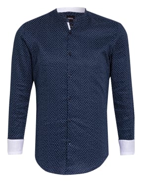 BOSS Leinenhemd ROLFO Slim Fit mit Stehkragen