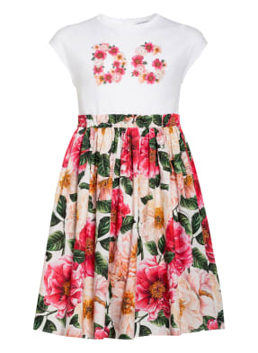 DOLCE&GABBANA Kleid mit Perlenbesatz im Materialmix