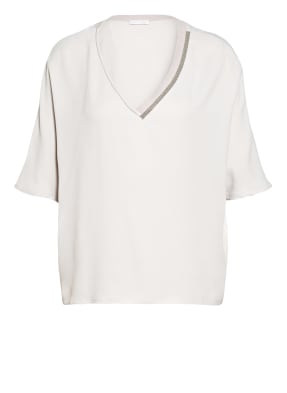 FABIANA FILIPPI Blusenshirt mit Seide und Perlenbesatz