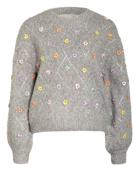 oui Pullover mit Paillettenbesatz