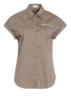 BRUNELLO CUCINELLI Hemdbluse mit Schmucksteinbesatz